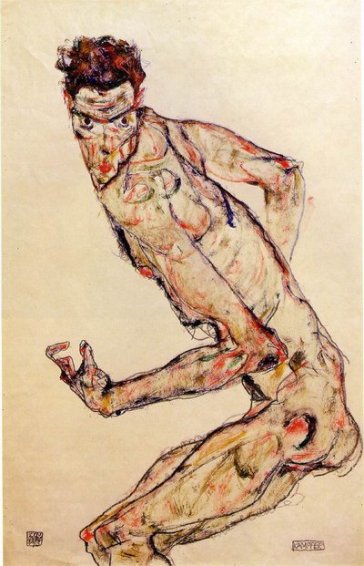 The Fighter by Egon Schiele